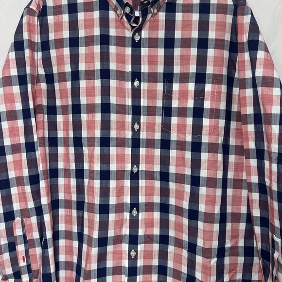 UNTUCKit Other - Untuckit Shirt Mens XL Slim Fit Blue Pink Plaid Long Sleeve Wrinkle Free @TD